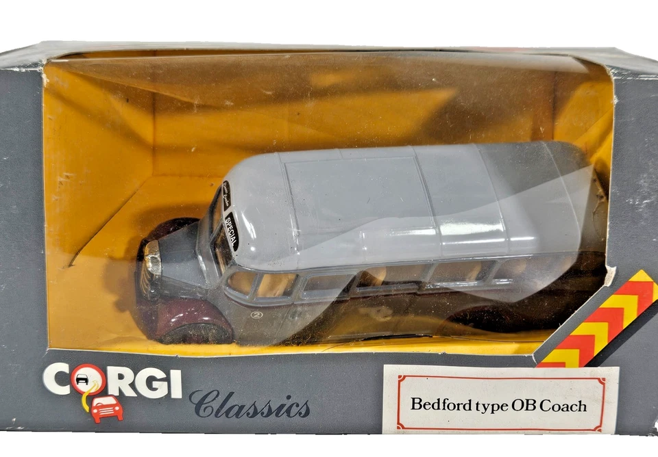 Corgi Classics Model C949/12 Bedford Type OB Coach 1986 Grey Bus Box Vintage UK. — 第 1/4 张图片