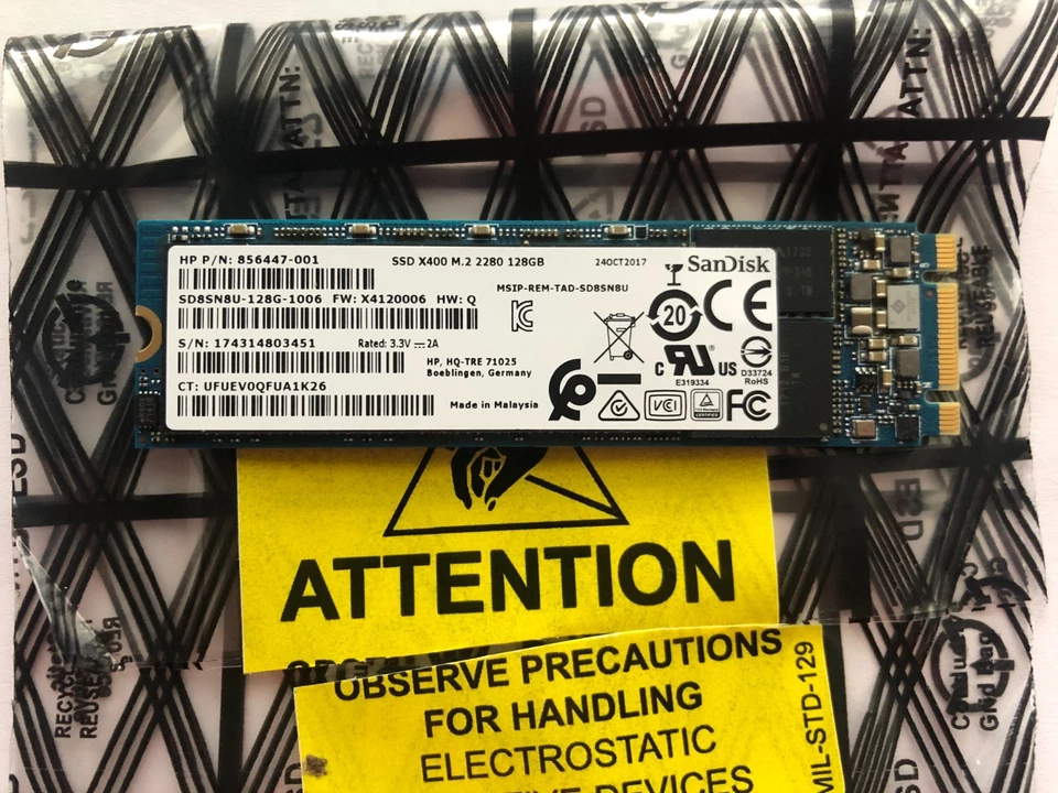 SANDISK SSD X400 M.2 2280 128GB SSD SD8SN8U-128G-1006 - Image 1 of 2