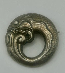 Georg Jensen, Sterling Silver Brooch, #1 USA Mark, Vintage, Art Nouveau Pin - Picture 1 of 8