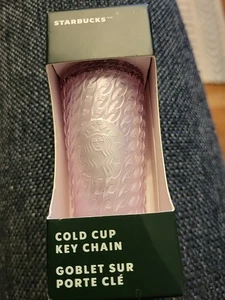 Starbucks Cold Cup Key Chain Pink Champagne Colored Collectors Gobelt Sur Porte - Picture 1 of 7