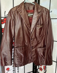 Vintage Etienne Aigner Ochsenblut Lederjacke Gr. 12 TOP QUALITÄT - Bild 1 von 10