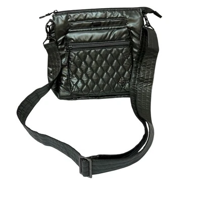 Bolso Bandolera Lug Wander Acolchado Metálico Verde Oliva Correa Ajustable Bolsillos Foto 1 de 4