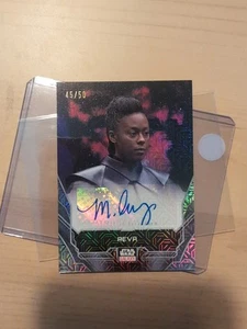 2024 Star Wars Galaxy Moses Ingram #/50 Galaxy AU-Mojo refractor automático - Imagen 1 de 11