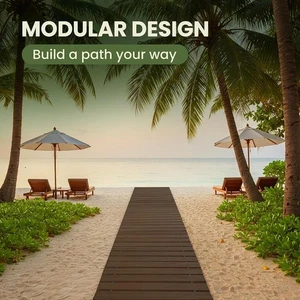 Wooden Garden Pathway Wood Road Floor Rustic Patio Path for Lawn Party Patio - Picture 1 of 4