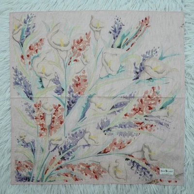 Mini Bufanda Cuadrada de Bolsillo Ralph Lauren Rosa Flor Algodón 19" X 19" Q541 Foto 1 de 4