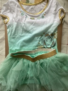 Disney Princess Jasmine Tee & Blouson Foil Mesh Skort 2pc Outfit Set XS 4/5 - Picture 1 of 1