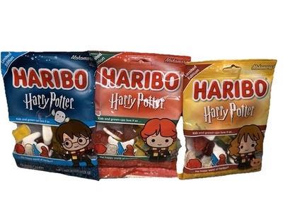NUEVO Haribo Harry Potter ⚯ ʛ Caramelo de goma 3 paquetes Harry Potter• Ron• Hermione Foto 1 de 4