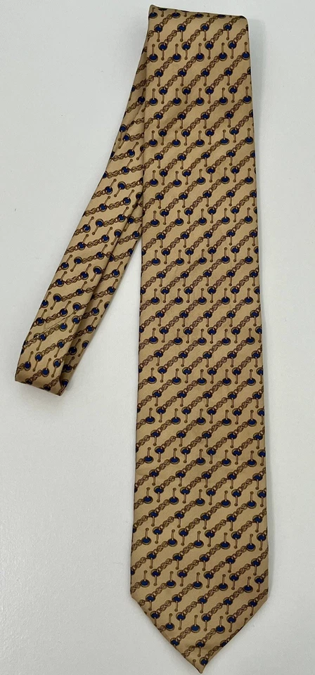 复古 Via Condotti 领带 - 罗马意大利 - 100% 真丝 — 第 1/4 张图片