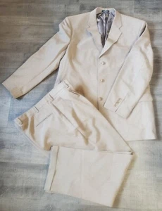 J.Ferrar Mens Grey Tuxedo Suit Jacket & Pants Size W42 / L30 - Picture 1 of 24