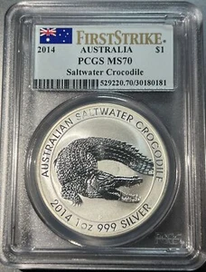 2014 AUSTRALIA SALTWATER CROCODILE FIRST STRIKE PCGS MS70 - Picture 1 of 2