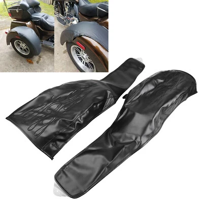 Sujetador guardabarros trasero llama cuero PU negro para Harley 09-UP Tri Glide FLHTCUTG Trike Foto 1 de 4