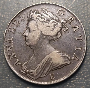 GREAT BRITAIN GRAN BRETAÑA ANNE 1/2 CROWN 1707 E EDINBURG ANNO SEXTO - Imagen 1 de 2