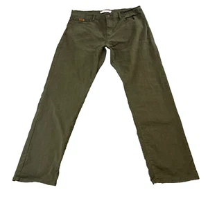 U.S POLO ASSN. Mens Jeans Slim Straight Khaki Green Denim Stretch W34 L30 * - Picture 1 of 13