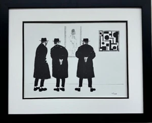 J. Herr "Connoisseurs" NUEVO ENMARCADO ARTE Humoroso Judío Mediados de Siglo - Imagen 1 de 4