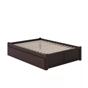 AFI Concord Full Solid Wood Platform Bed with Storage Drawers in Espresso - Picture 1 of 8