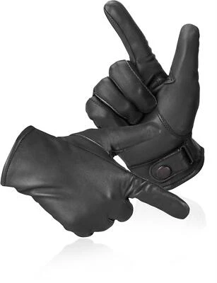 NORMANI Lederfingerhandschuhe Handschuhe Winter Bundeswehr gefüttert Schwarz oder Grau