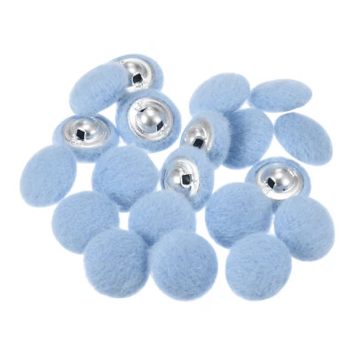 20pcs Fabric Cloth Covered Button 15mm Round Holes Sewing Buttons, Sky Blue - Image 1 of 4