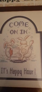 Happy Hour Stickset mit drei Nadeln 2 Hasen in einer Badewanne  - Bild 1 von 4