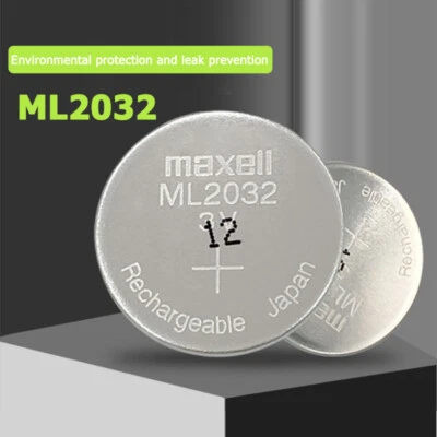 5X Rechargeable ML2032 2032 Battery Electronics 65mAh CMOS Backup Calculators 3V - Image 1 of 4