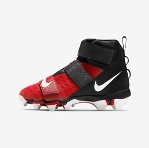 Nike Force Savage 2 Shark Style AQ7723-601 Football Cleats 2.5Y Red/White-Blk