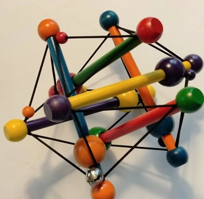 Manhattan Toy Skwish Classic Color Burst деревянная погремушка Seen On Baby Einstein 6 дюймов - Изображение 1 из 4