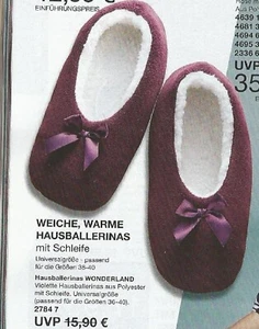 Slippers House Ballet Flats Wonderland Purple + Bow Universal Size NEW - Picture 1 of 2