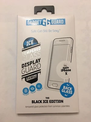 GADGET GUARD Black Ice Back Tempered GLASS Protector for Apple iPhone X or XS - Image 1 of 4