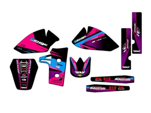 1985-2004 KX 60 SURGE Pink Senge Graphics Kit Compatible with Kawasaki - Foto 1 di 10