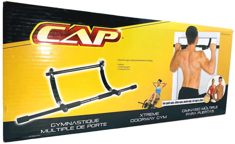 CAP Xtreme Doorway Gym Home Upper Body Workout Bar Sit Chin Push Pull Up Dips - Image 1 of 4