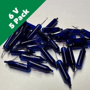6 Volt Blue Mini Incandescent Bulb - 5 Bulbs - Picture 1 of 1