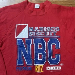 Vintage 90s Nabisco Oreo Cookies Sweatshirt 2XL NBC Snack Promo Ritz Crackers - Picture 1 of 10