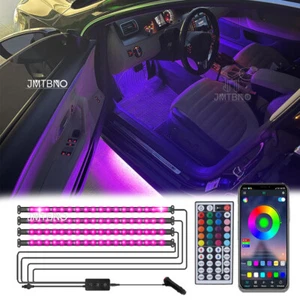 RGB LED Glow Car Interior Lamp Under Dash Footwell Seats Inside Strip Lighting - Picture 1 of 18