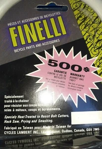 Bicycle Lock by FINELLI U-bolt Style *NEW* Factory Sealed Oldstock White 2 keys - Picture 1 of 5