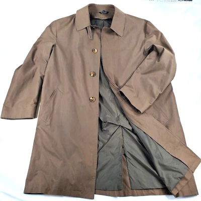 Jos. A. Bank Trench Over Coat Mens Size 46L Brown Missing Liner Inside Pockets - Image 1 of 4