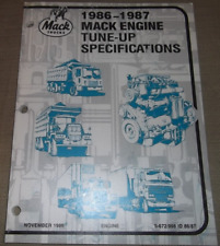 1986 1987 MACK TRUCK ENGINE TUNE-UP SPECIFICATION SERVICE SHOP REPAIR MANUAL