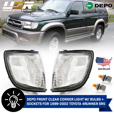 DEPO Front Clear Corner Light + Bulbs + Socket For 1999-2002 Toyota 4Runner SR5 Foto 1 de 4