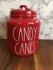 Rae Dunn Candy Canes Red Chubby Canister Winter Holiday New Rare Htf