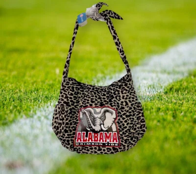 Crimson Tide Bag Tote Shoulder Hobo Zip Gray Black Elephant Roll Tide Alabama - Image 1 of 4