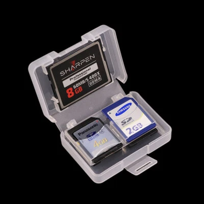 Portable Memory Card Storage Box CF SD Card Case Holder Plastic Sealed Protector - Image 1 of 4