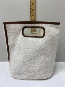 (N16) Borsa tote SHERPA fuzzy AVORIO BAGNO E CORPO FUNZIONANTE 10”x10” - Foto 1 di 4