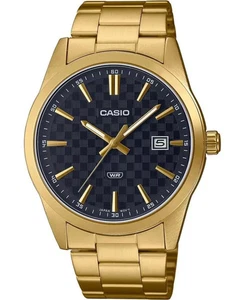 Casio MTP-VD03G-1A Men's Black Gold Analog Steel Band Date Indicator Watch - Picture 1 of 1