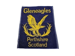 Vintage Gleneagles Perthshire Scotland Golf Towel Blue 19'' x 15'' - Picture 1 of 7