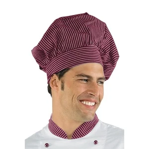 Toque Vienna Bordeaux Réglable Unisexe Coton Isacco Uniforme Chef - Imagen 1 de 1