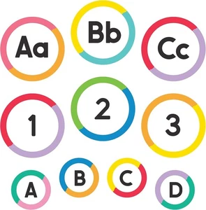 Carson 150-Piece Cutout Letters 4" Colorful Blank Number Upper & Lower Case - Picture 1 of 5