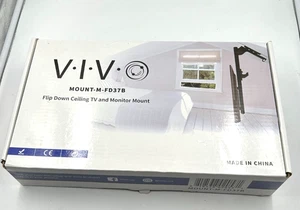 Vivo schwarz manuell herunterklappbar flach 17"-37" TV/Monitor Halterung für geneigte Decke - Bild 1 von 3