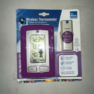 NEW The Weather Channel Wireless Thermometer 9782 Girl Icon Sealed Purple - Picture 1 of 2