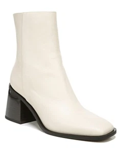 Sam Edelman Women's Winnie Block-Heel Booties Ivory Leather Size 7 - Picture 1 of 2