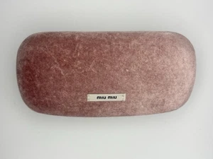 Estuche rígido grande de terciopelo rosa Miu Miu auténtico para gafas - Imagen 1 de 3