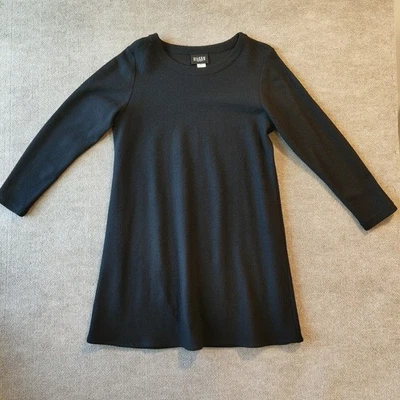 EILEEN FISHER Stretch Jersey Knit Wool Mock Neck Top Made In USA Women's Large  - Image 1 of 4
