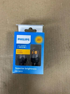 Philips Ultinon Pro7000 LED Car Signaling Bulb WY21W Amber 12V 24V New - Image 1 of 3